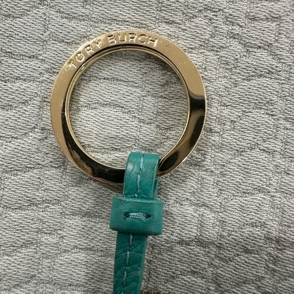Tory Burch Teal Key & Card Holder with Gold Accents - Picture 2 of 9